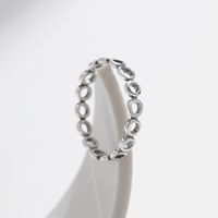 Sterling Silver Thai Silver Simple Style Commute Hollow Out Circle Rings main image 5
