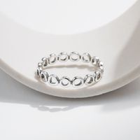 Sterling Silver Thai Silver Simple Style Commute Hollow Out Circle Rings main image 1