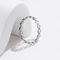 Sterling Silver Thai Silver Simple Style Commute Hollow Out Circle Rings main image 6