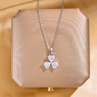 304 Stainless Steel Copper Elegant Lady Modern Style Inlay Letter Butterfly Lock Acrylic Zircon Pendant Necklace sku image 3