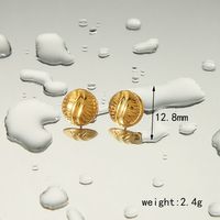 1 Pair Simple Style Round 304 Stainless Steel 18K Gold Plated Ear Studs main image 5