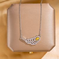 304 Stainless Steel Copper Elegant Lady Modern Style Inlay Letter Butterfly Lock Acrylic Zircon Pendant Necklace sku image 18