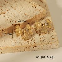 304 Stainless Steel 18K Gold Plated IG Style Sweet Artistic Polishing Butterfly Bow Knot Rings Earrings Necklace sku image 59