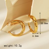 1 Pair IG Style Moon Water Solid Color 304 Stainless Steel 18K Gold Plated Ear Studs main image 5