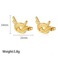1 Pair Simple Style Knot 304 Stainless Steel 18K Gold Plated Ear Studs main image 3