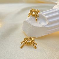 1 Pair Simple Style Knot 304 Stainless Steel 18K Gold Plated Ear Studs main image 5
