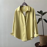 Women's Blouse Long Sleeve Blouses Button Simple Style Solid Color main image 3