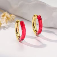 1 Pair Simple Style Classic Style Geometric Arylic Copper Hoop Earrings main image 5