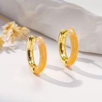 1 Pair Simple Style Classic Style Geometric Arylic Copper Hoop Earrings main image 7