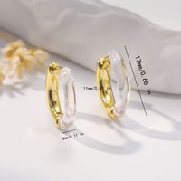 1 Paar Einfacher Stil Klassischer Stil Geometrisch Aryl Kupfer Reif Ohrringe sku image 6