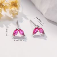 1 Pair Sweet Simple Style Heart Shape Plating Inlay Copper Zircon Ear Studs sku image 1