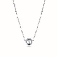 Sterling Silver White Gold Plated Elegant Round Round Round Dots Necklace sku image 1