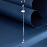 Sterling Silver White Gold Plated Elegant Round Round Round Dots Necklace main image 3
