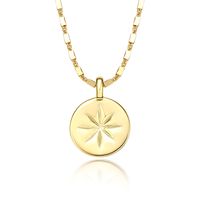 Sterling Silver White Gold Plated Gold Plated Silver Plated Elegant Hexagram Round Necklace sku image 1