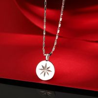 Sterling Silver White Gold Plated Gold Plated Silver Plated Elegant Hexagram Round Necklace main image 4