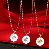 Sterling Silver White Gold Plated Gold Plated Silver Plated Elegant Hexagram Round Necklace main image 1