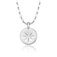 Sterling Silver White Gold Plated Gold Plated Silver Plated Elegant Hexagram Round Necklace sku image 2