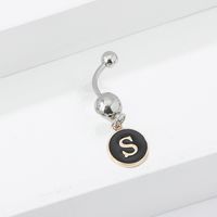 1 Piece Belly Rings Hip-Hop Retro Letter Copper Zircon Belly Rings main image 7