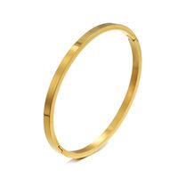 Simple Style Solid Color 304 Stainless Steel 18K Gold Plated Bangle In Bulk sku image 2