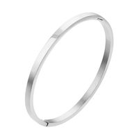 Simple Style Solid Color 304 Stainless Steel 18K Gold Plated Bangle In Bulk sku image 1