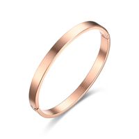 Simple Style Solid Color 304 Stainless Steel 18K Gold Plated Bangle In Bulk sku image 7