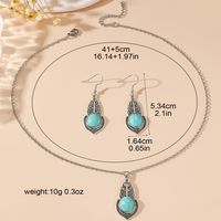 Simple Style Classic Style Water Droplets Alloy Inlay Turquoise Women's Earrings main image 4
