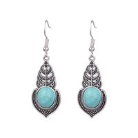 Simple Style Classic Style Water Droplets Alloy Inlay Turquoise Women's Earrings main image 5