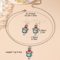 Vacation Water Droplets Zinc Alloy Inlay Turquoise Women's Earrings Necklace main image 2