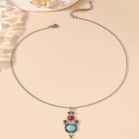 Vacation Water Droplets Zinc Alloy Inlay Turquoise Women's Earrings Necklace main image 3