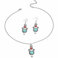 Vacation Water Droplets Zinc Alloy Inlay Turquoise Women's Earrings Necklace main image 5