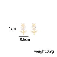 1 Pair Simple Style Geometric Flower Inlay Sterling Silver Zircon 14K Gold Plated Ear Studs main image 2