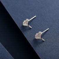 1 Pair Simple Style Classic Style Ginkgo Leaf Plating Inlay Sterling Silver Zircon 14K Gold Plated Ear Studs main image 3