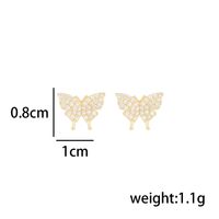 1 Pair Basic Simple Style Classic Style Butterfly Plating Inlay Sterling Silver Zircon 14K Gold Plated Ear Studs main image 2