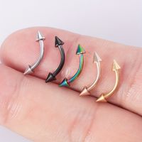 10 Pieces Lip Rings Hip-Hop Rock Punk Geometric 304 Stainless Steel 14K Gold Plated Lip Rings Eyebrow Studs main image 5