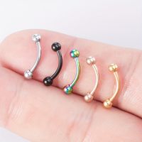 10 Pieces Lip Rings Hip-Hop Rock Punk Geometric 304 Stainless Steel 14K Gold Plated Lip Rings Eyebrow Studs main image 6