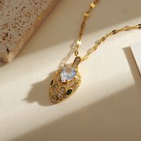 Copper Gold Plated Elegant Simple Style Snake Pendant Necklace main image 4
