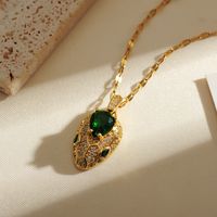 Copper Gold Plated Elegant Simple Style Snake Pendant Necklace sku image 1