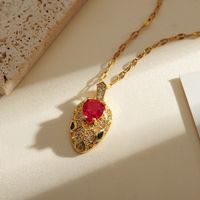 Copper Gold Plated Elegant Simple Style Snake Pendant Necklace main image 6