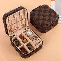 Simple Style Solid Color Leather Jewelry Boxes sku image 13