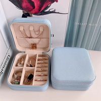 Simple Style Solid Color Leather Jewelry Boxes sku image 18