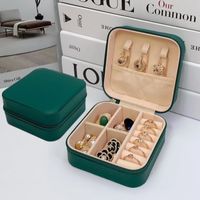 Simple Style Solid Color Leather Jewelry Boxes sku image 22
