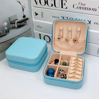 Simple Style Solid Color Leather Jewelry Boxes sku image 17