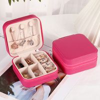 Simple Style Solid Color Leather Jewelry Boxes sku image 9