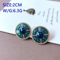 Nihaojewelry Jewelry Wholesale Green Series Enamel Drip Glaze Geometric Stud Earrings sku image 14