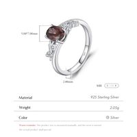 Sterling Silver Rhodium Plated Retro Simple Style Shiny Hollow Out Inlay Oval Zircon Rings main image 4