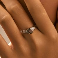 Sterling Silver Rhodium Plated Retro Simple Style Shiny Hollow Out Inlay Oval Zircon Rings main image 3