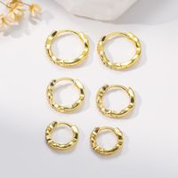 1 Pair Basic Simple Style Waves Inlay Copper Zircon Hoop Earrings main image 5