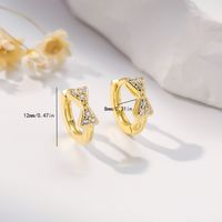 1 Pair Sweet Simple Style Bowtie Inlay Copper Zircon Hoop Earrings main image 2