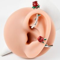 1 Piece Elegant Lady Classic Style Rose 304 Stainless Steel Copper Ear Studs Cartilage Earrings main image 6