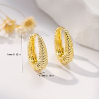 1 Pair Simple Style Classic Style Spiral Stripe Copper Earrings main image 2